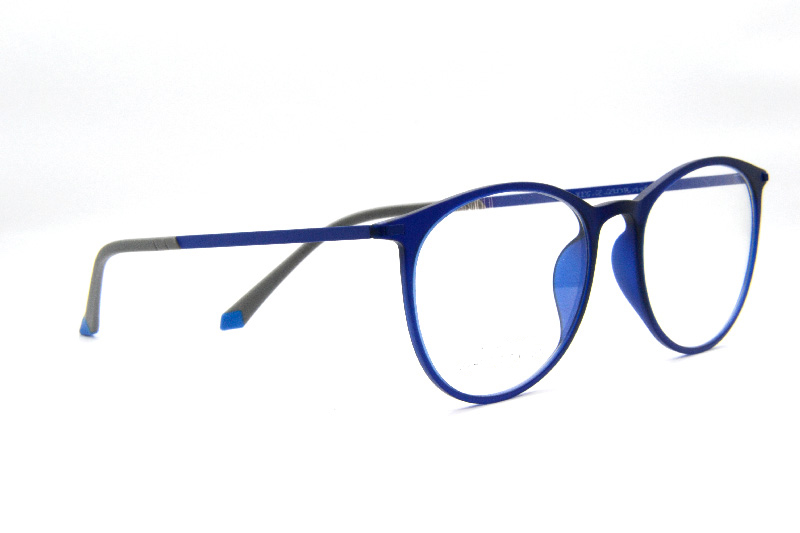Armação Oval para Óculos Unissex Azul