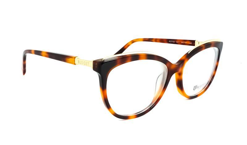 Armação Oval para Óculos de Grau Feminina Tartaruga com Dourado - BULGET