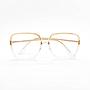 Armação Quadrada para Óculos de Grau Feminina - Transparente e Dourada